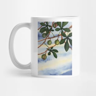 CHESTNUT TREE TREES CHESTNUTS LEAVES AUTUMN FALL Mug